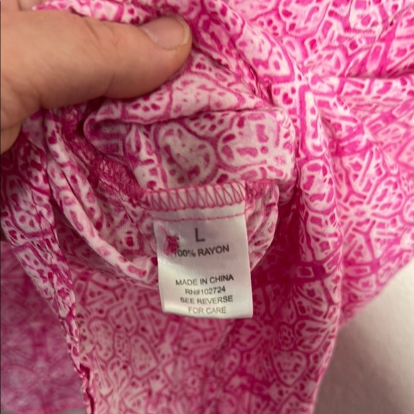 Pink Patterned Women's Top L - Picture 8 of 8